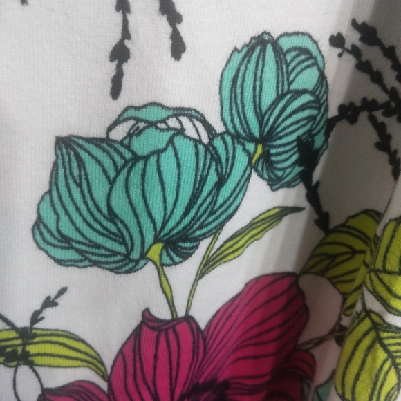 All Over Flower Print Cotton Blend Sweater - Picture 12 of 14